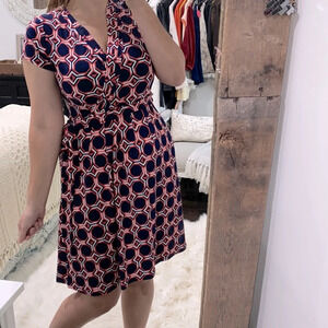 Liz Claiborne navy blue 70’s style wrap dress new with tags size medium